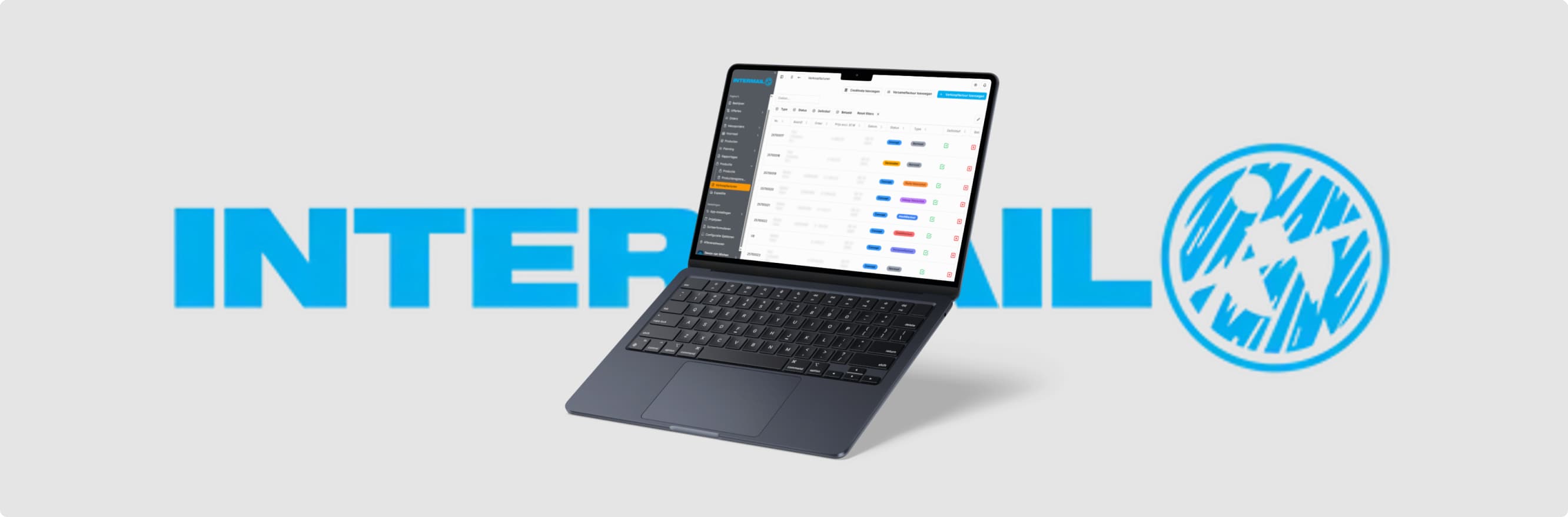 De software van Intermail op een laptop