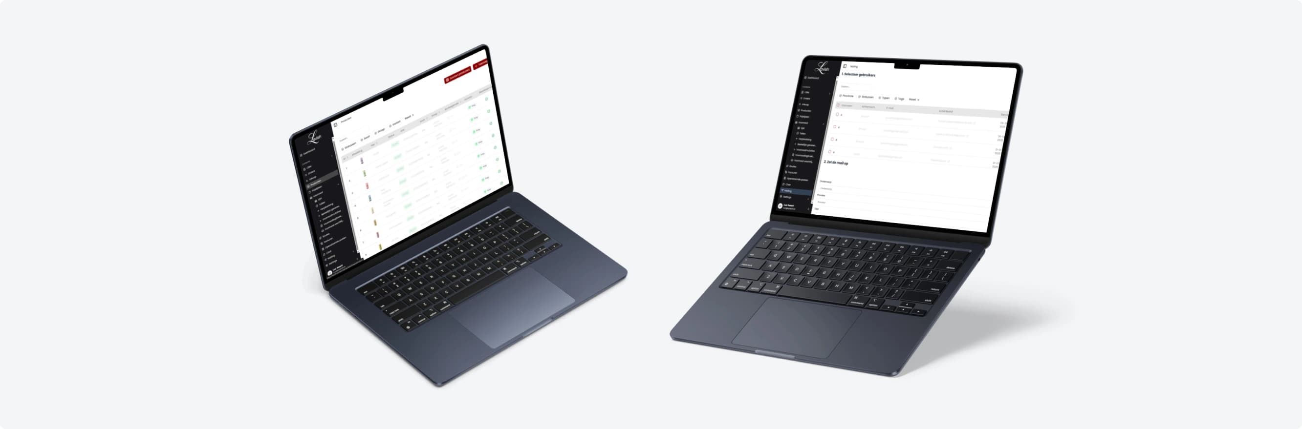 De software van Lavish op twee laptops