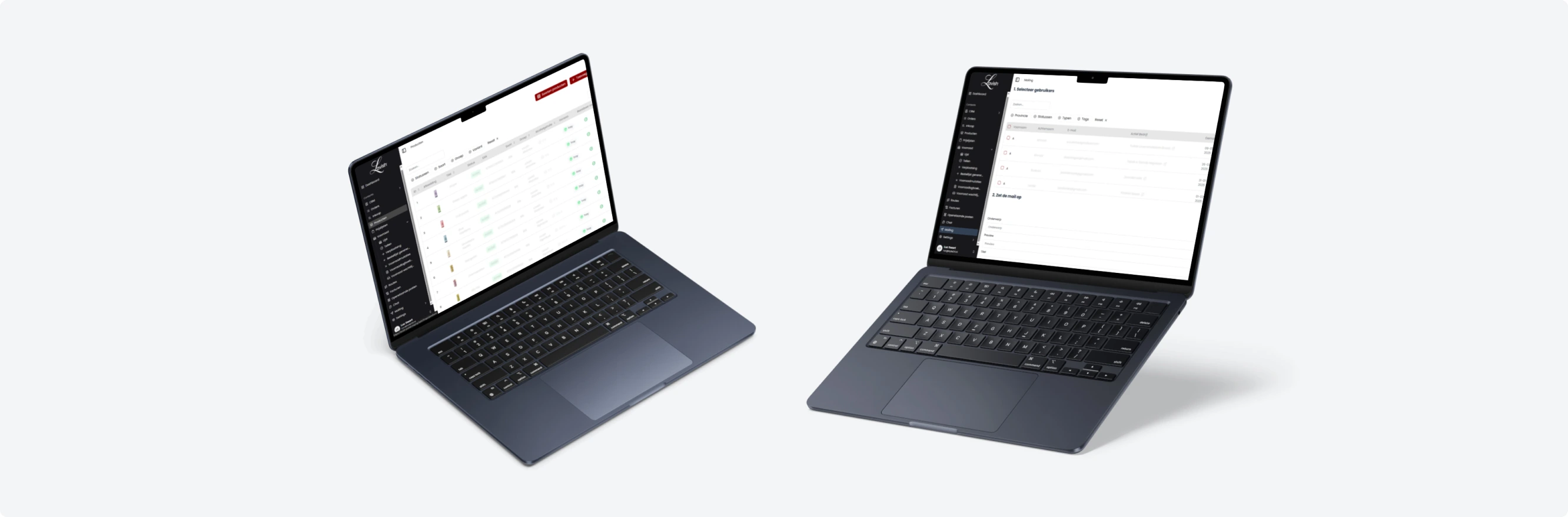 De software van Lavish op twee laptops